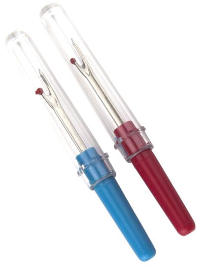 2er Set kurze Nahttrenner in rot und blau, mit Schutzkappe