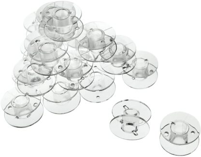 25 Spulen leer für die Nähmaschine aus Kunststoff (transparent, lose)