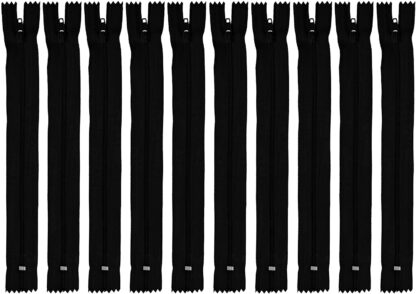 10 Nylon - Reißverschlüsse in Schwarz, Nicht teilbar, jeweils 40 cm lang – Bild 2