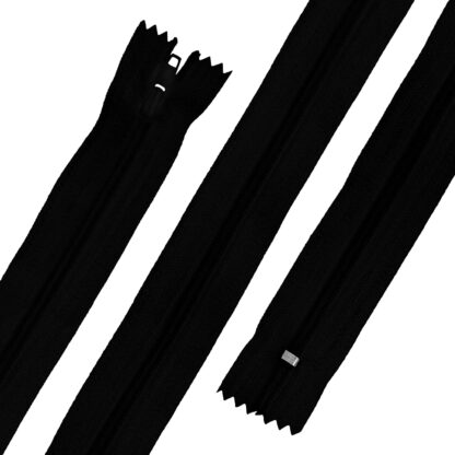 10 Nylon - Reißverschlüsse in Schwarz, Nicht teilbar, jeweils 40 cm lang – Bild 3