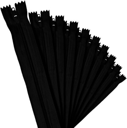 10 Nylon - Reißverschlüsse in Schwarz, Nicht teilbar, jeweils 40 cm lang