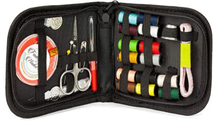 42-teiliges Näh Set in kompaktem Etui - Reisenähset in robuster Reißverschluss-Tasche – Bild 4