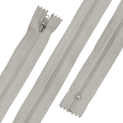 Reißverschluss Set: 10 Nylon Reißverschlüsse in hellgrau, nicht teilbar, jeweils 22 cm lang – Bild 3