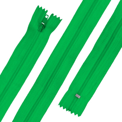 Reißverschluss Set: 10 Nylon Reißverschlüsse in grün, nicht teilbar, jeweils 22 cm lang – Bild 2